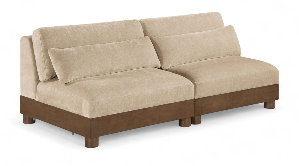 Turin - Fabric Upholstered Modular Armless Loveseat