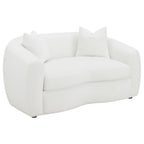 Isabella - Faux Sheepskin Upholstered Loveseat Natural - Ivory