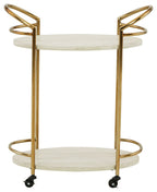 Tarica - Bar Cart - Cream / Gold Finish