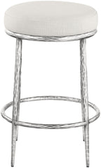 Ferro - Upholstered Backless Counter Stool With Brushed Silver Base