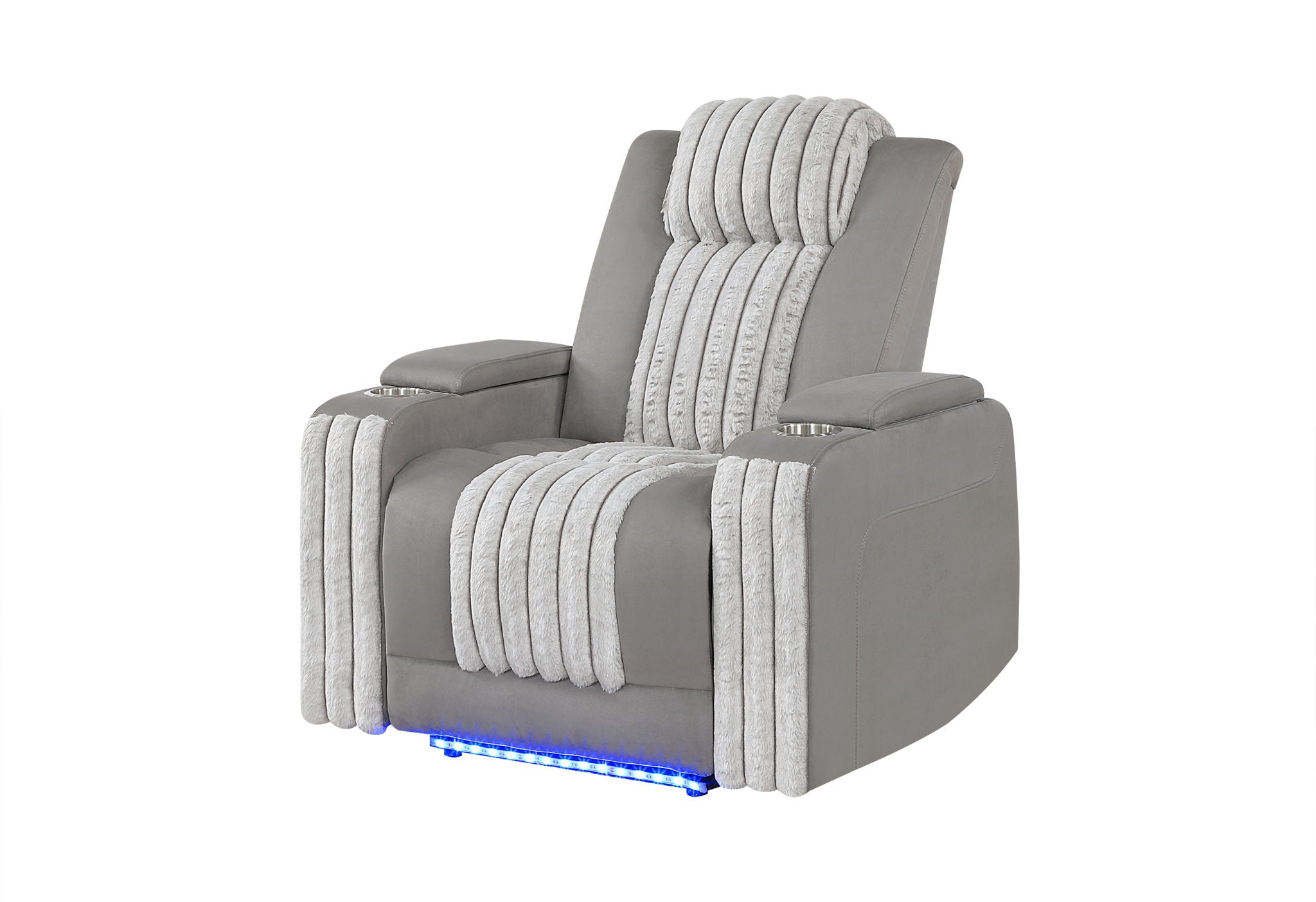 U8000 - Power Recliner With Power Headrest & LED Light - Gray