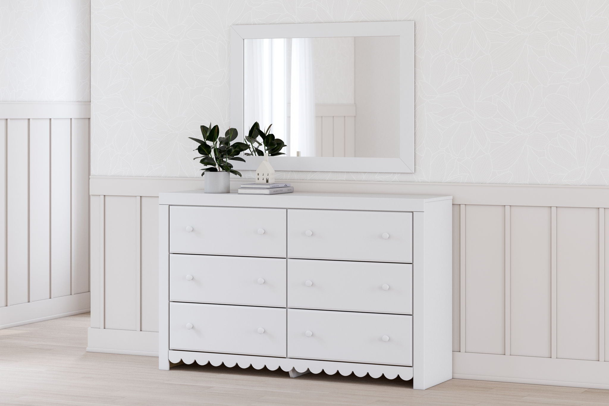 Mollviney - Dresser And Mirror - White