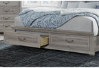 Rowan - 5 Piece King Bedroom Set With Storage - Natural / White