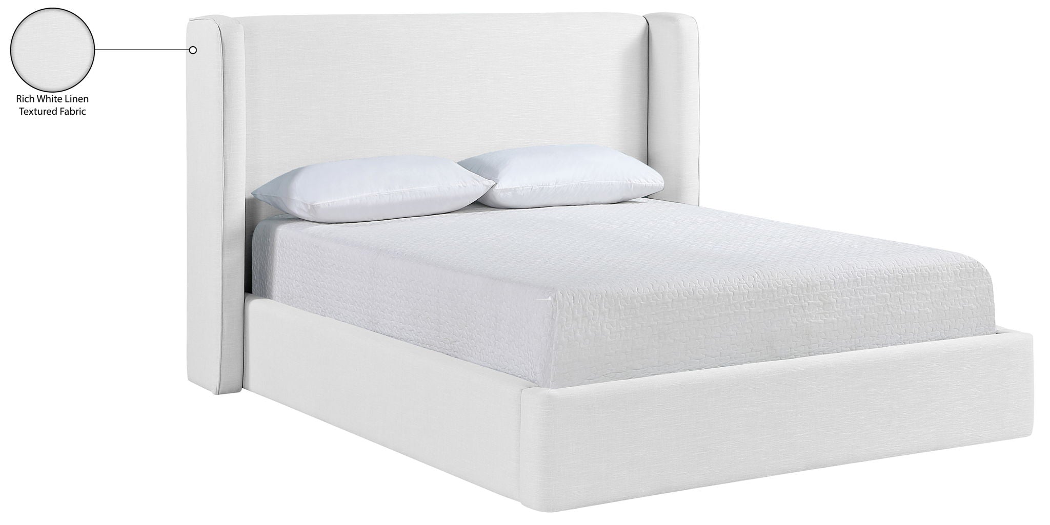 Kendall - Linen Textured Fabric Upholstered Bed