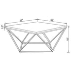 Meryl - Square Faux Marble Top Coffee Table - White And Gold