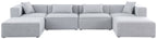Cube - Linen 6 Piece Modular Double Chaise Sectional