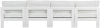 Nizuc - Outdoor Patio 4 Seat Armless Modular Sofa With White Frame