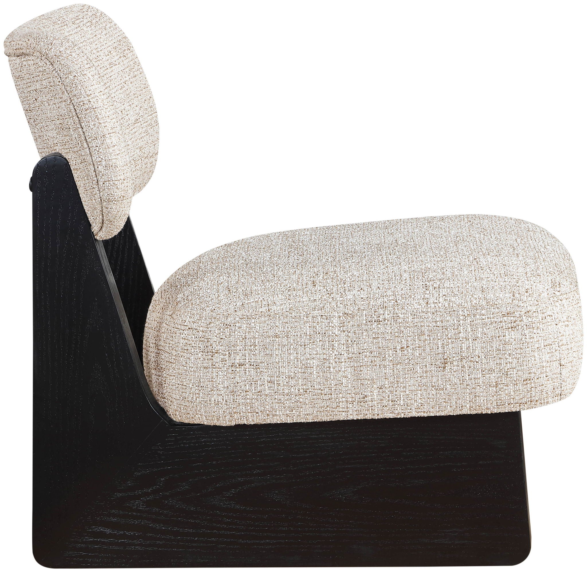 Vetra - Linen Textured Fabric Upholstered Accent Chair With Black Base