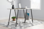 Bayflynn - Home Office Desk - 2 Fixed Shelves - White / Black