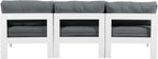 Nizuc - Outdoor Patio 3 Seat Armless Modular Sofa With White Frame