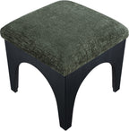 Lawson - Chenille Fabric Ottoman - Black Base