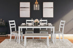 Stonehollow - Rectangular Drm Table Set (Set of 6) - White / Gray