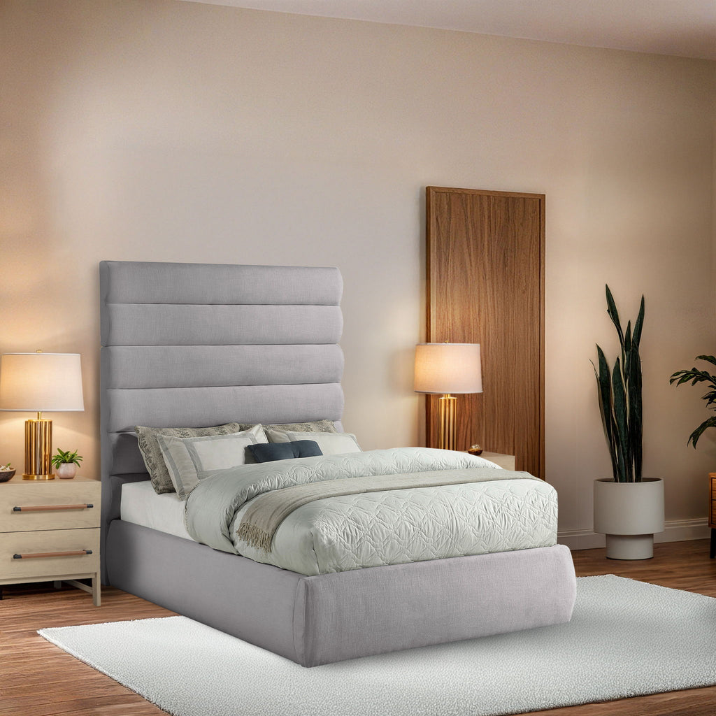 Adam - Linen Fabric Bed With 70.5" Headboard
