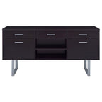 Lawtey - 5-Drawer Home Office Storage Credenza - Cappuccino