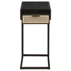 Amherst - 1-Drawer Radio Weave Cane Metal Side Table