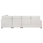 Delmar - Velvet Upholstered Sectional Sofa Skirted Base - Latte
