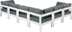Nizuc - Outdoor Patio 6 Piece Modular Sectional With White Frame