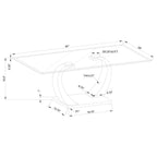 Pruitt - Glass Top Metal Base Table
