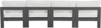 Nizuc - Outdoor Patio 4 Seat Armless Modular Sofa With Gray Frame