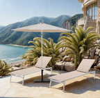 Fiji - Aluminum Patio Umbrella With Square Black And White Base