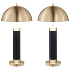 Conroe - Dome Shade Pillar Table Lamp (Set of 2) - Black