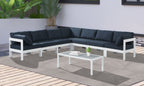 Nizuc - Outdoor Patio 7 Piece Modular Sectional With White Frame