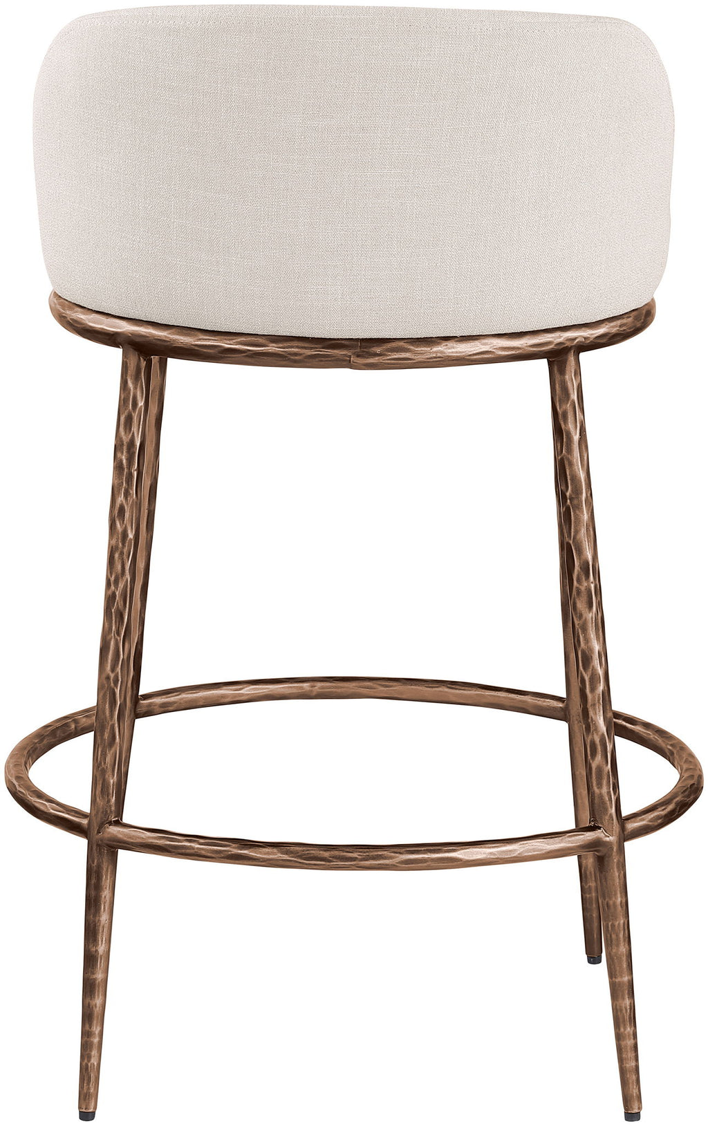Ferro - Upholstered Counter Stool With Brushed Bronze Base