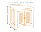 Wystfield - Rectangular End Table - 2 Doors - White / Brown