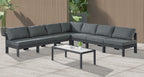 Nizuc - Outdoor Patio 7 Piece Modular Sectional With Gray Frame