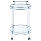 Chrissy - Round Glass Shelf Metal Bar Cart