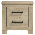 Oakglen - 2-Drawer Nightstand Bedside Table - Weathered Oak