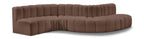 Arc - Faux Leather 6 Piece Curved Modular Sofa