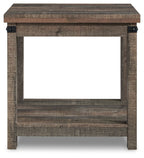 Hollum - Square End Table - Rustic Brown