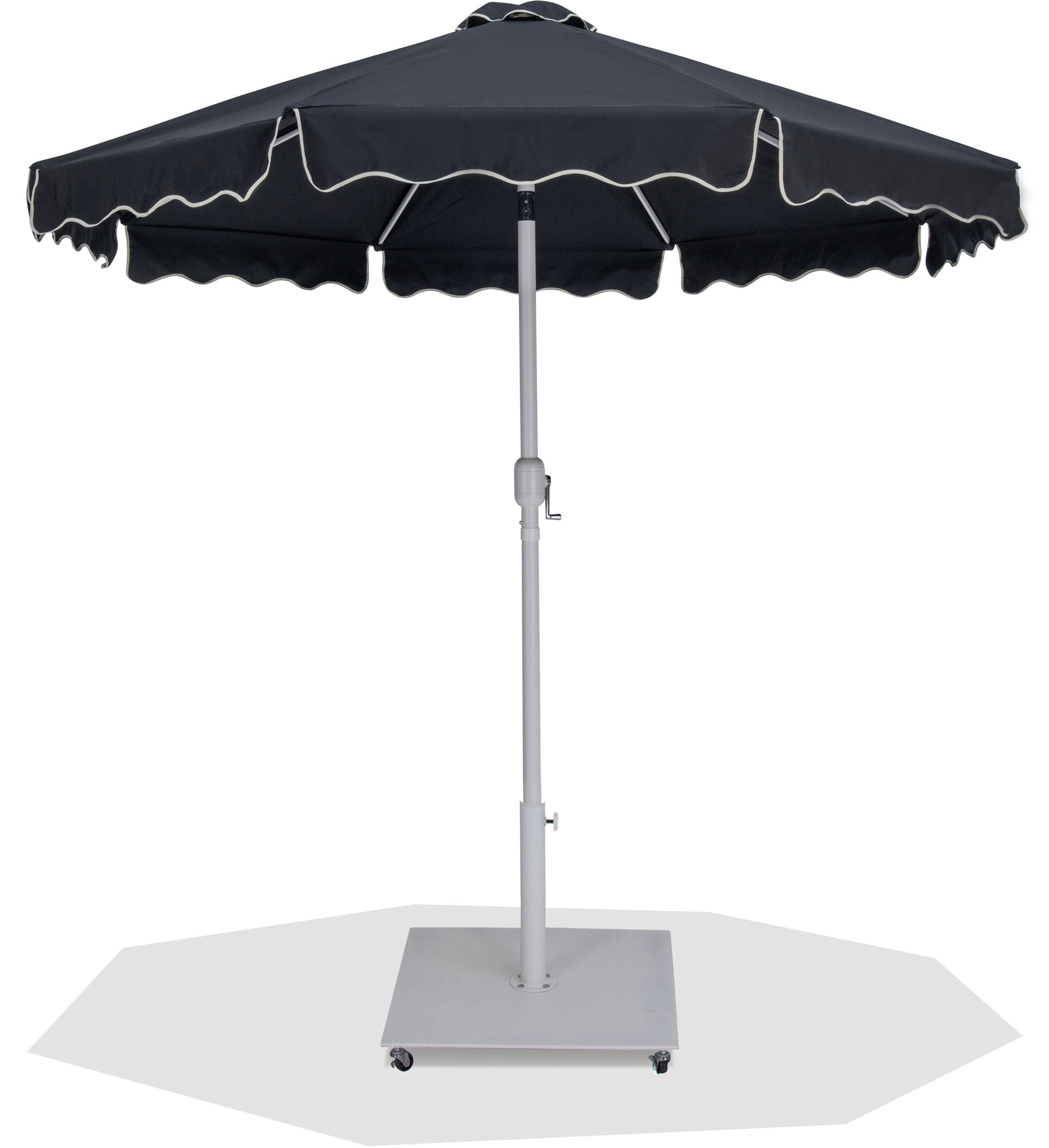 Amalfi - Aluminum Patio Umbrella - White Base / White Pole
