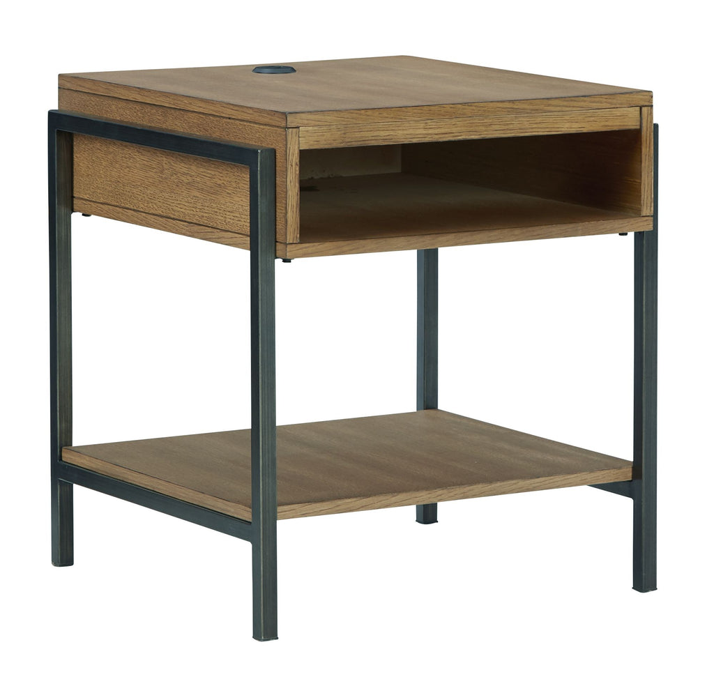 Fridley - Rectangular End Table - Brown / Black