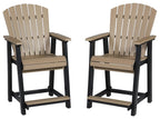 Fairen Trail - Barstool (Set of 2) - Black / Driftwood