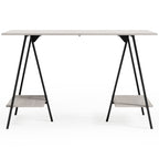Bayflynn - Home Office Desk - 2 Fixed Shelves - White / Black