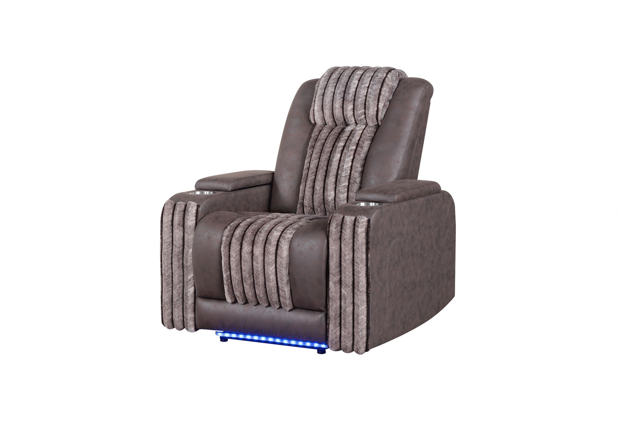 U8000 - Power Recliner With Power Headrest & LED Light - Brown