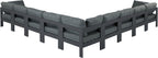 Nizuc - Outdoor Patio 9 Piece Modular Sectional With Gray Frame