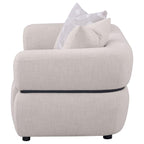 Jeanette - 73" Fabric Upholstered Round Arm Loveseat - Beige