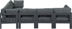 Nizuc - Outdoor Patio 6 Piece Modular Sectional With Gray Frame