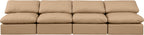 Indulge - Faux Leather 4 Piece Modular Armless Sofa - Tan