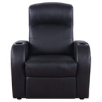 Cyrus - Upholstered Track Arm Recliner - Black