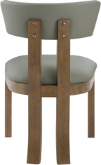 Lavrin - Vegan Leather Upholstered Dining Side Chair (Set of 2) - Walnut Base