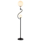 Dacki - Dual Spherical Bulb Metal Floor Lamp - Black