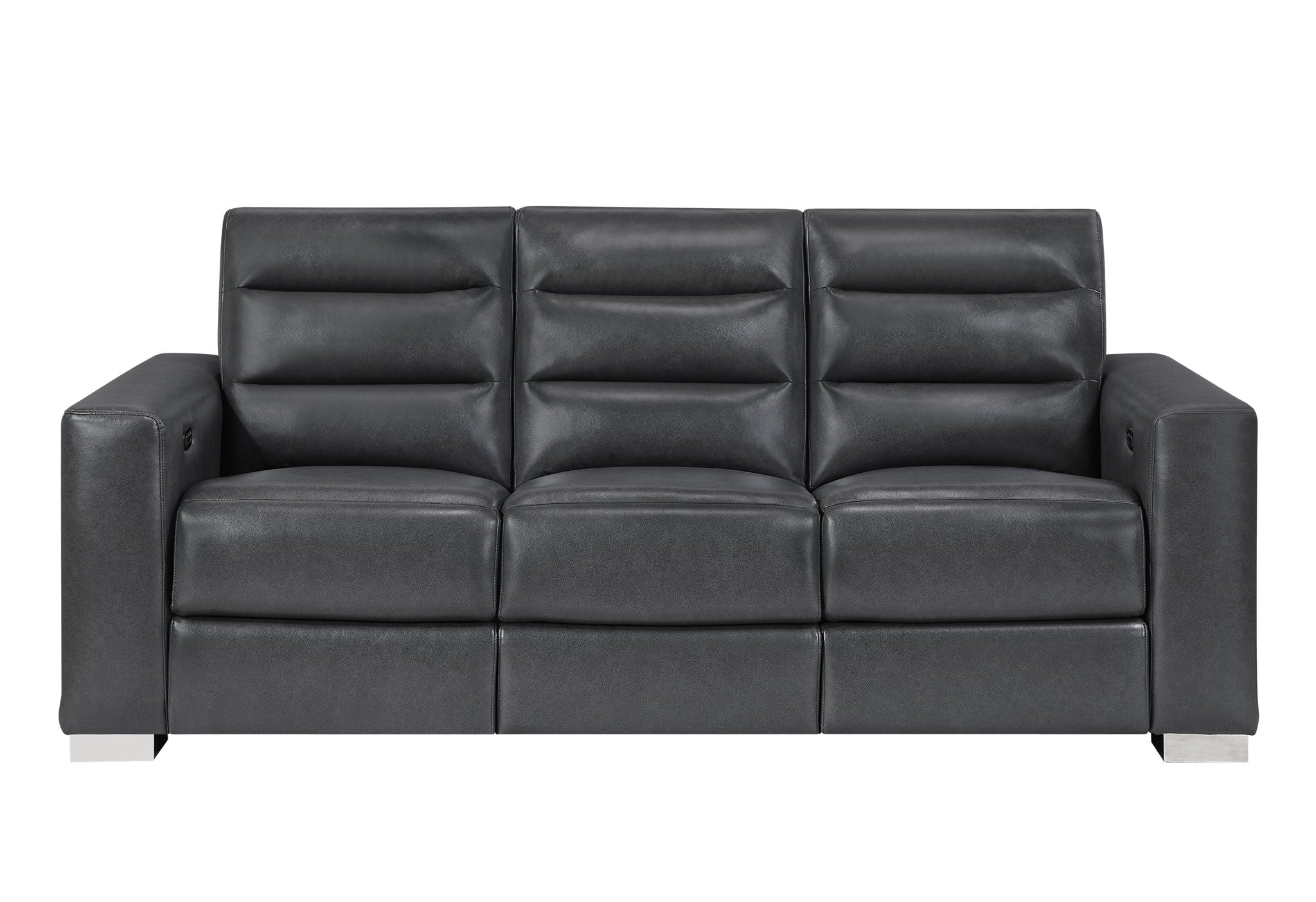 Ylime - Power Reclining Sofa With Bookcase LED - Charcoal