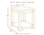 Fregine - Rectangular End Table - Whitewash