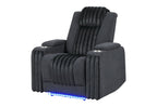 U8000 - Power Recliner With Power Headrest & LED Light - Black