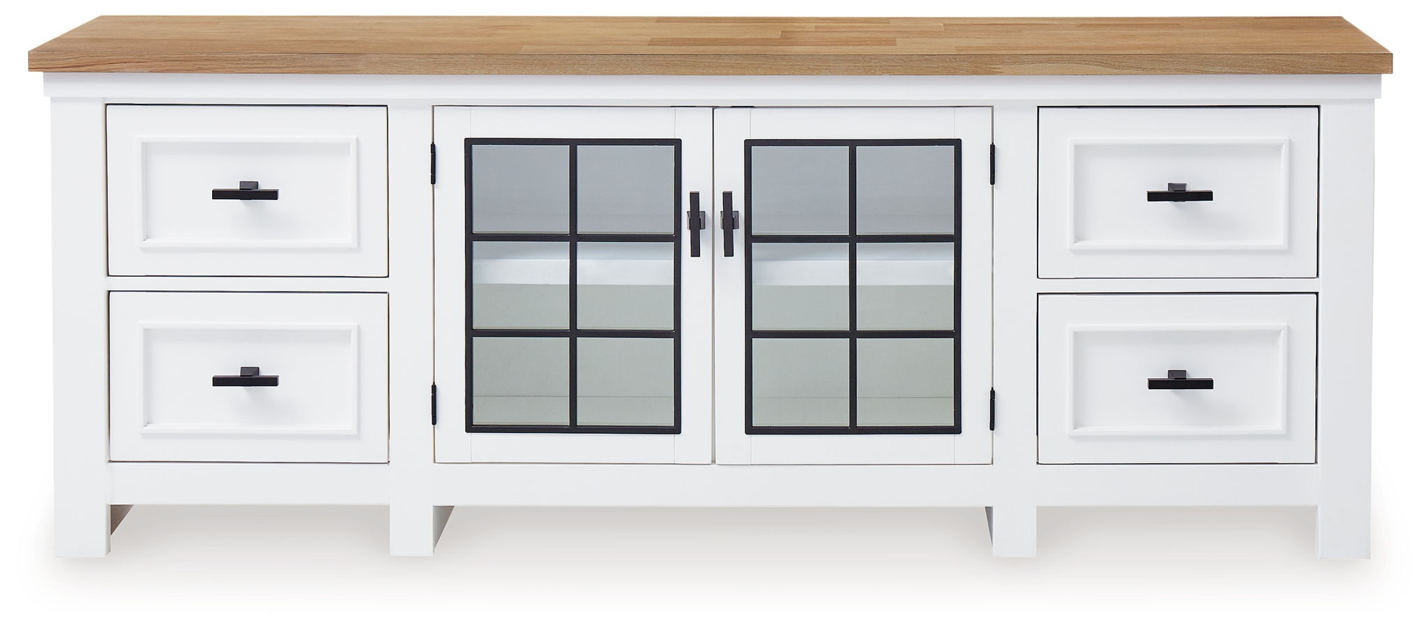Ashbryn - Extra Large TV Stand - White / Natural