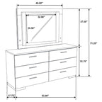 Felicity - 6-Drawer Dresser With LED Mirror - White High Gloss